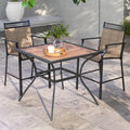 Patio Dining Table for 4 Square Bistro Table with Umbrella Holes