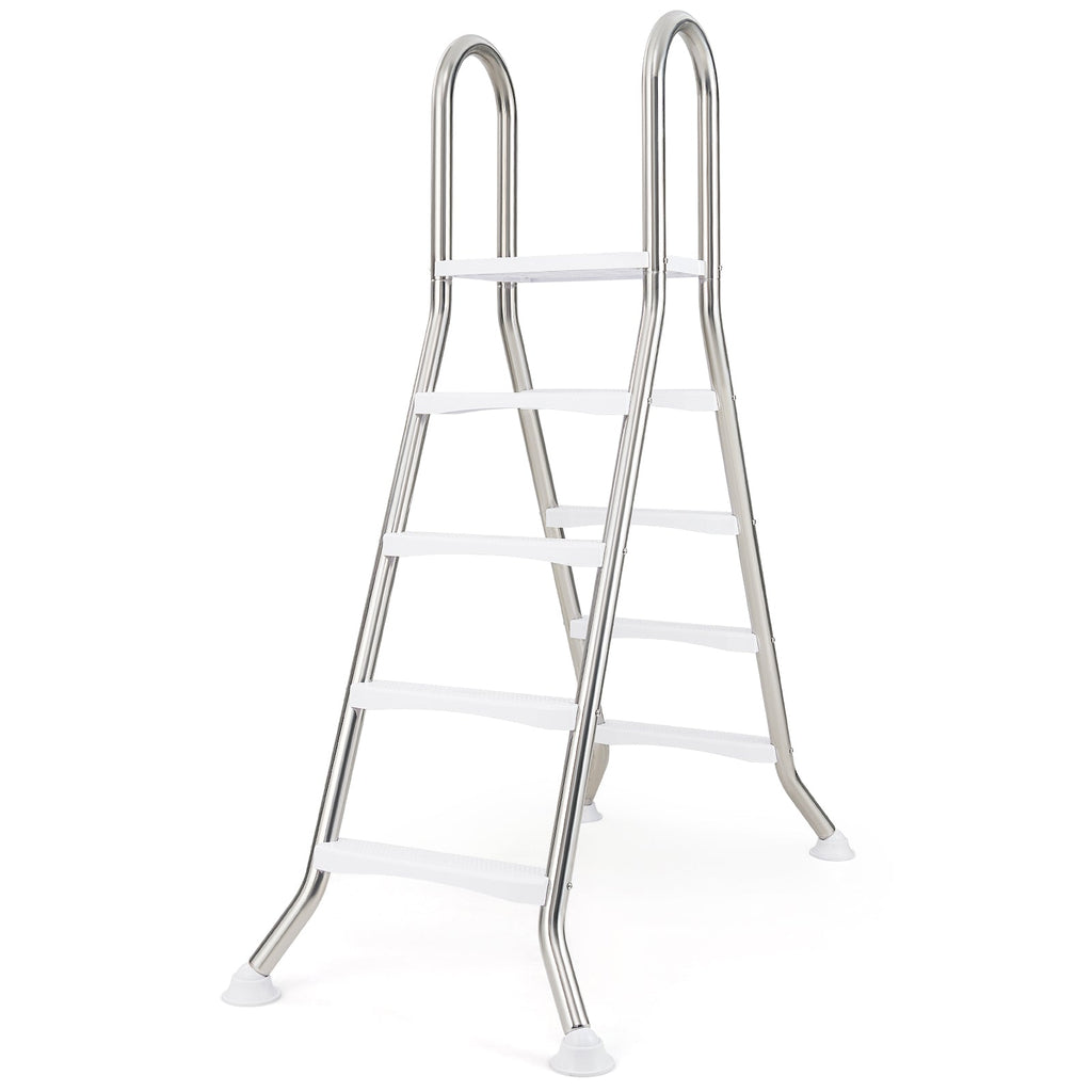 75.6" Above Ground Pool Ladder A-Frame Swimming Pool 4-Step Ladder for Up to 55" Pool Wall Height