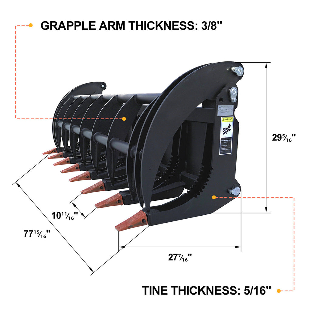 Greatbear 78" Heavy Root Grapple Rake