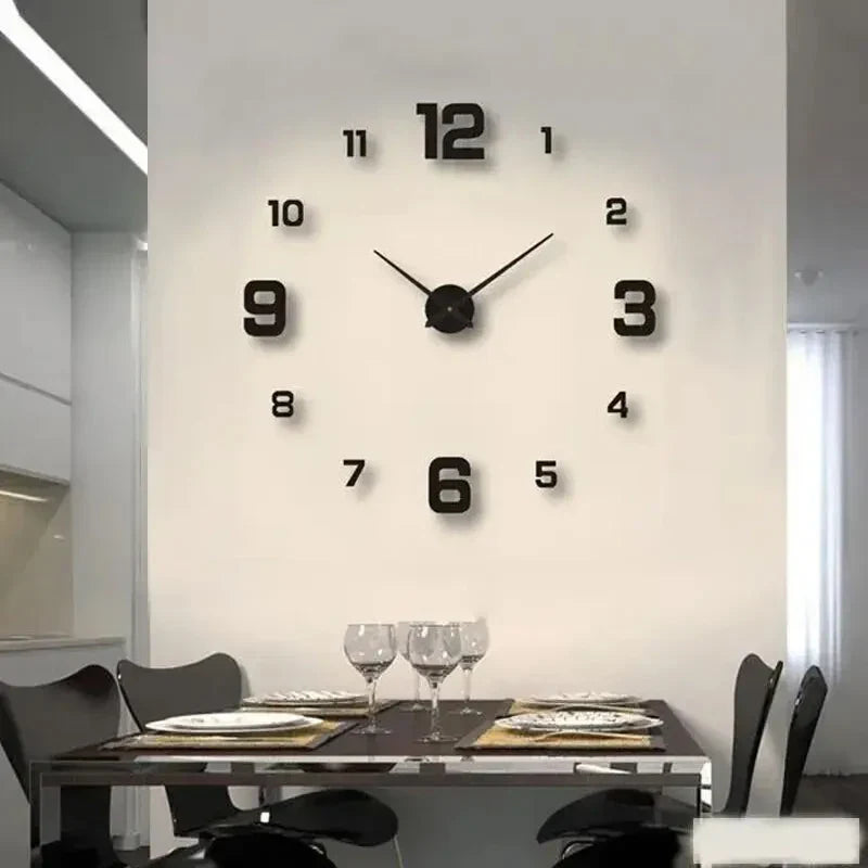 DIY Frameless Wall Clock | Silent Decorative Clock for Living Room