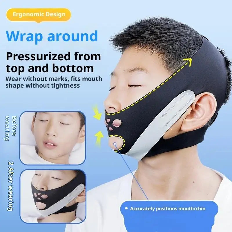 Mouth Breathing Correction Belt | Anti Snoring Chin Strap for Kids and Adults
