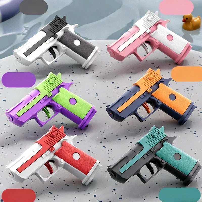 Mini Desert Eagle Water Gun | Mechanical Continuous Firing Toy for Kids Summer Play