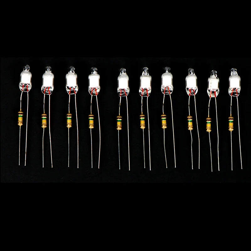 10Pcs Neon Light Bulbs 4x10mm 5x13mm 220V | Main Power Indicator with Built-in Resistor