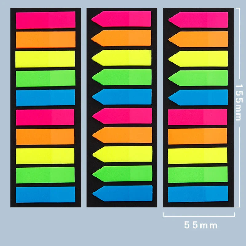 200 Sheets Fluorescent Self Adhesive Memo Pads | Colorful Sticky Notes for Study and Office