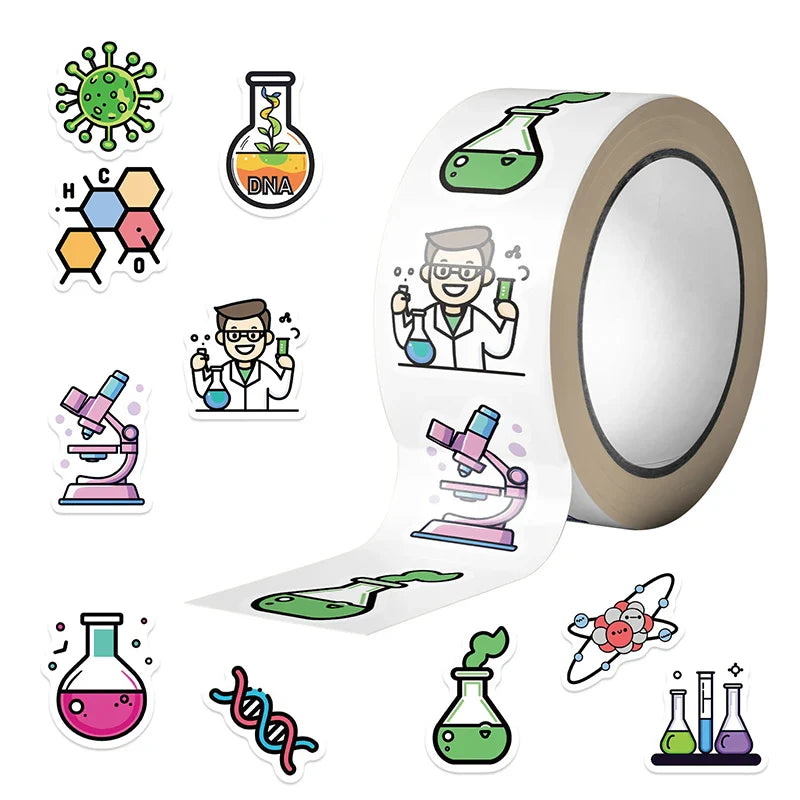 500PCS Chemistry Biology Experiment Decals | Waterproof Vinyl Science Stickers for Lab