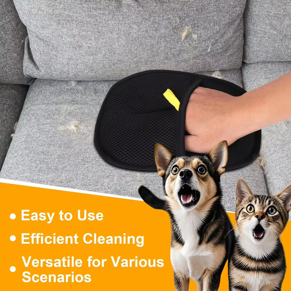 Pet Hair Removal Gloves | Reusable Static Grooming Gloves for Carpets and Furniture