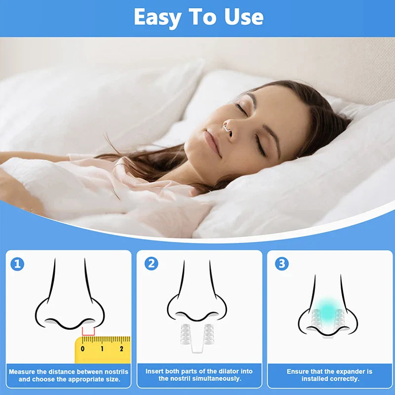 4pcs Anti Snoring Device for Easy Breathing | Natural Sleep Aid Nose Clip