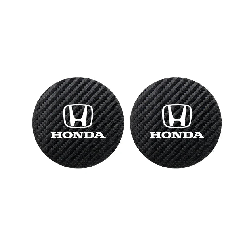2Pcs Car Cup Groove Pad Leather Sound Insulation Mat | For Honda Civic Accord Fit Jazz Pilot CRV Odyssey Passport City HRV
