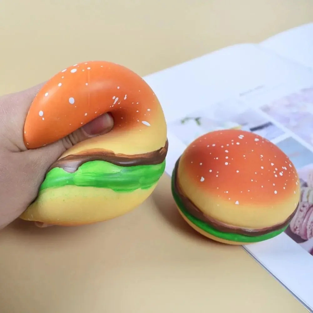 Fun Hamburger Stress Ball | Squishy Fidget Toy for Anxiety Relief