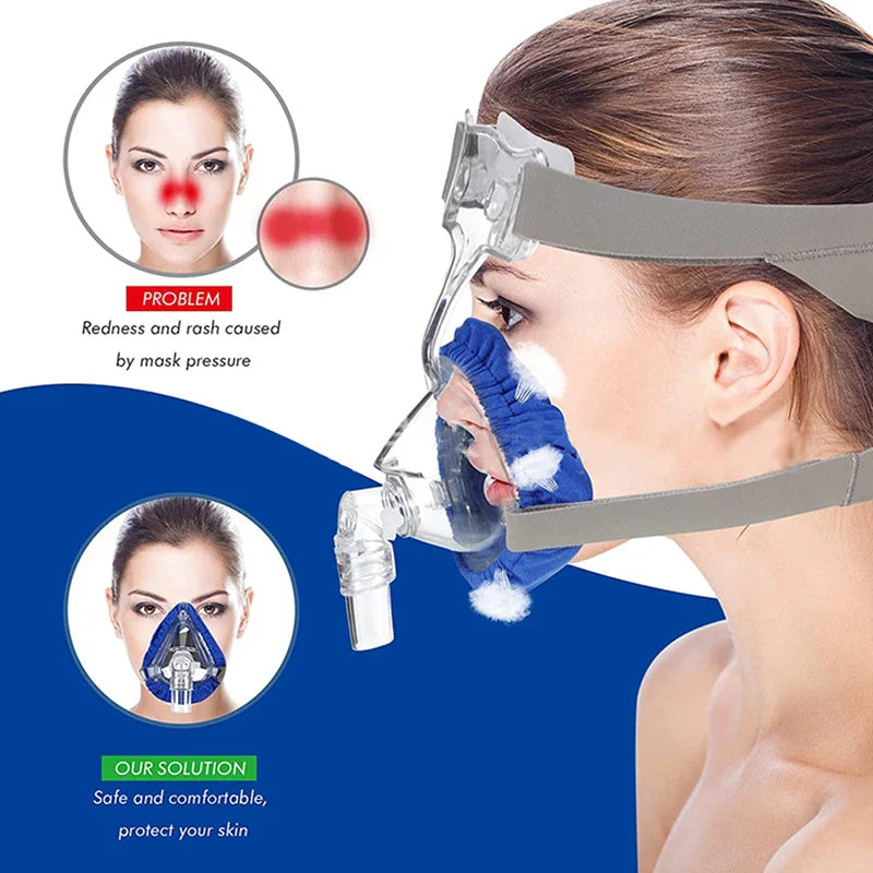 CPAP Mask Liners for Full Face Masks | Moisture Wicking, Pressure Reducing, Washable Cotton Cover