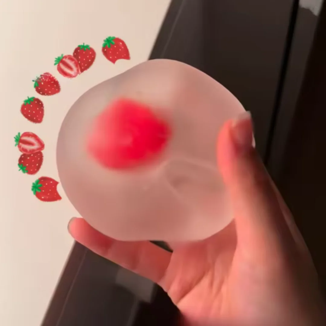Strawberry Mochi Squeeze Toy | Slow Rebound Stress Relief Fidget for Venting Anger