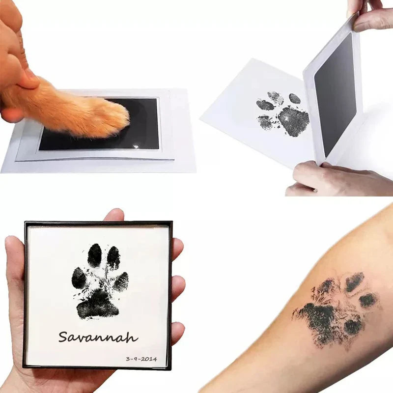 Pet Handprint Footprint Kit | No Touch Ink Pad for Cat Dog Paw Print Keepsake