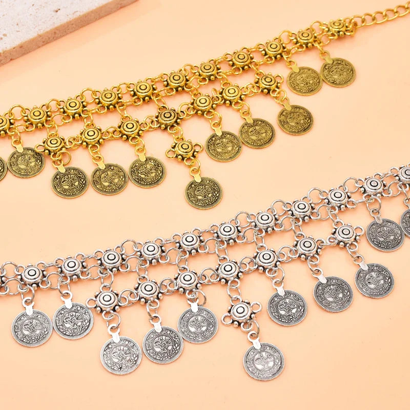 Vintage Coin Tassel Necklace | Bohemian Ethnic Charm Choker for Women