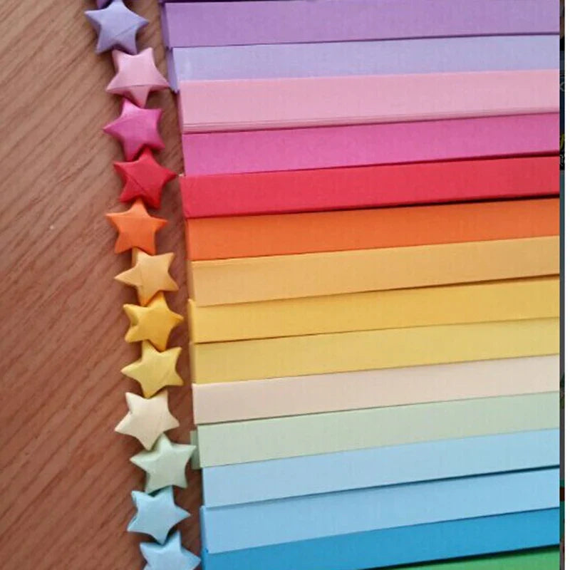 Origami Lucky Star Paper Strips Kit | DIY Folding Craft for Wishing Star Decorations