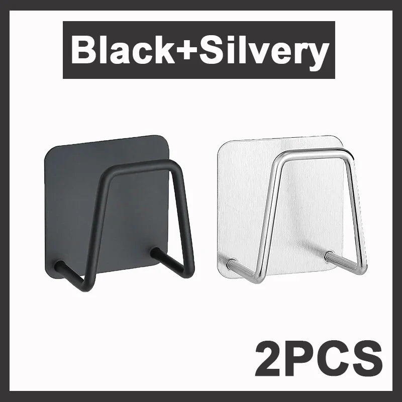 Kitchen Sponge Holder 2-Pack | Wall-Mounted Stainless Steel Dishcloth Rack