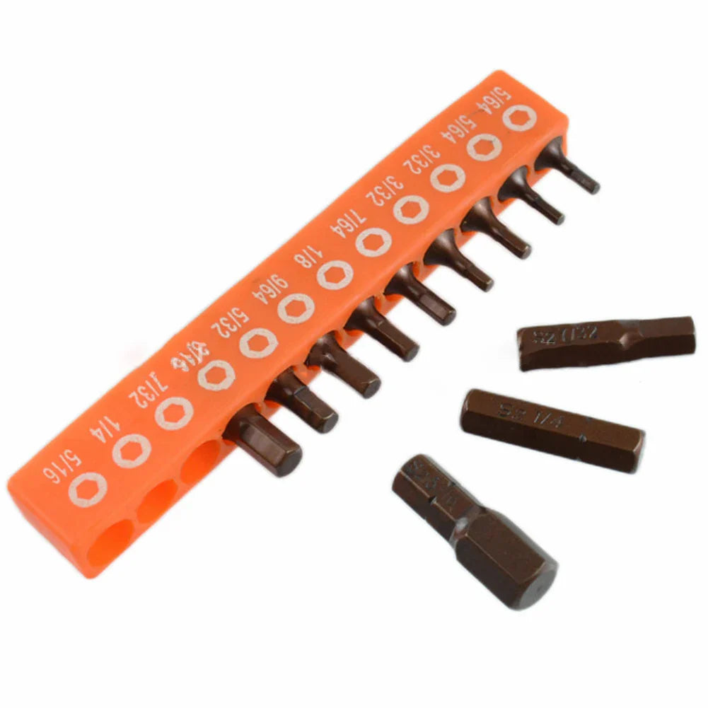 12/24pcs Hex Screwdriver Bit Set | Alloy Steel Magnetic 25mm 1/4in Hex Shank Driver Bit Set