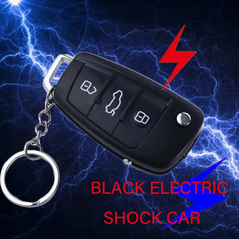 Black Electric Shock Car Key Prank Toy | Funny Trick Gag Gift for Kids and Adults