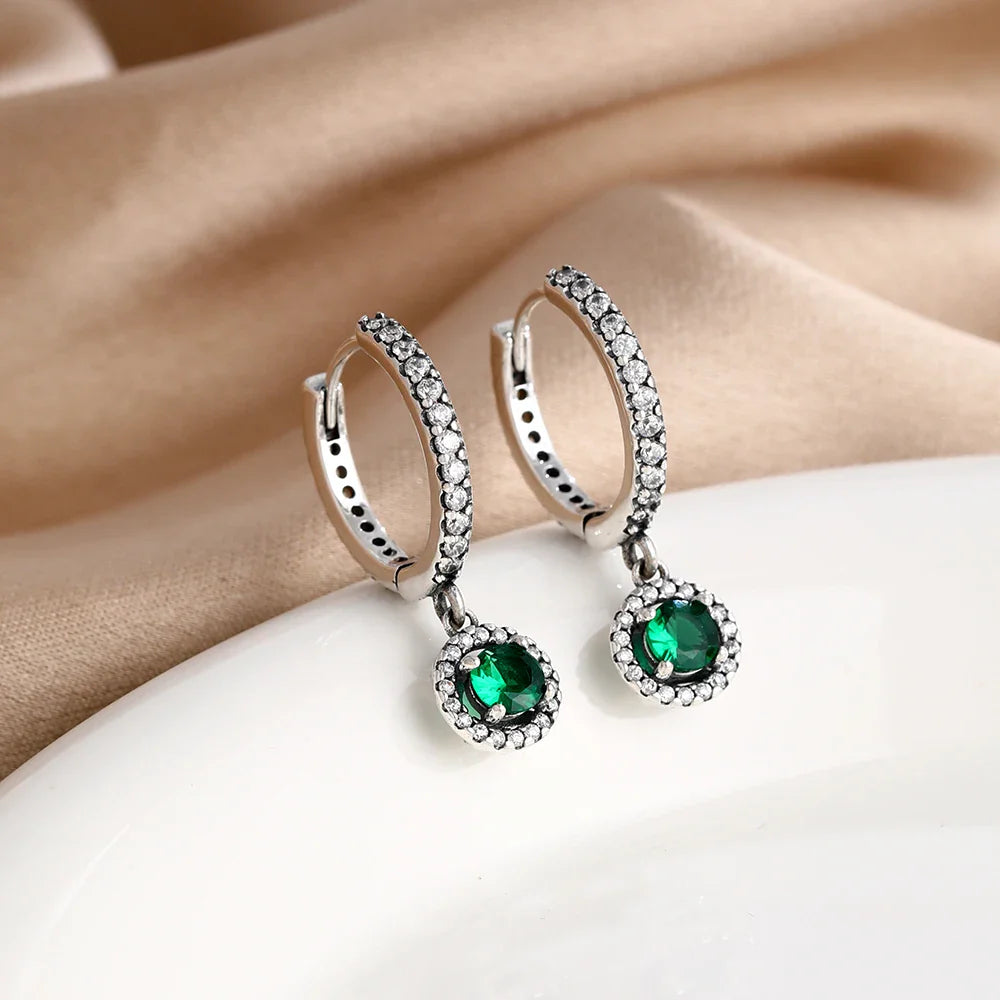 925 Silver Heart Stud Earrings | Pink Red Multi-Color Crystal Jewelry