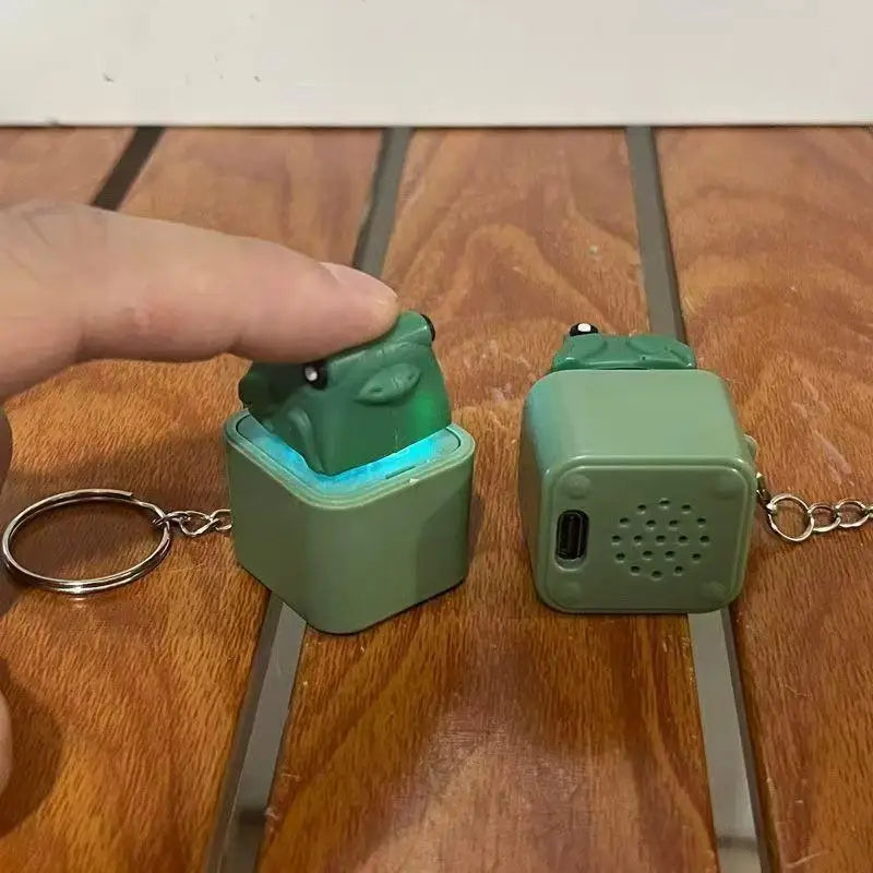 Rechargeable Fidget Clicker Keychain | LED Sound Croaking Duck