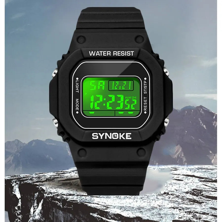 SYNOKE Outdoor Military Digital Watch for Men | Retro Sport Waterproof Timepiece with Luminous Display