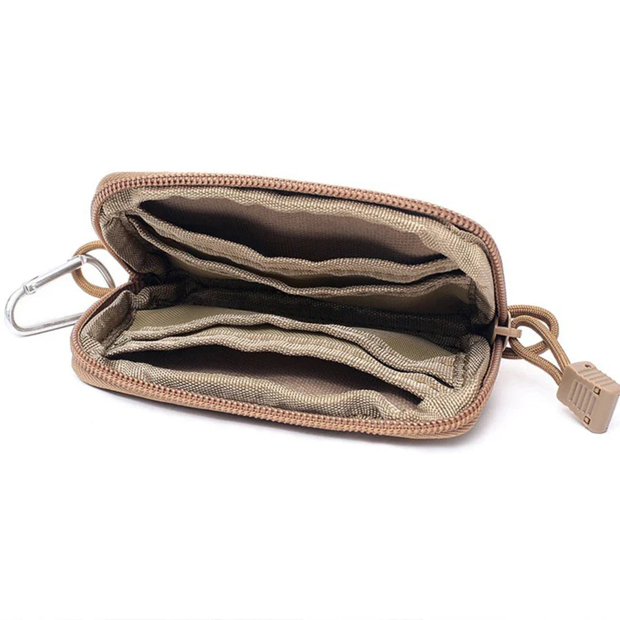 Waterproof Camping EDC Pouch | Tactical Key Purse Wallet with Card Slots and Zippers