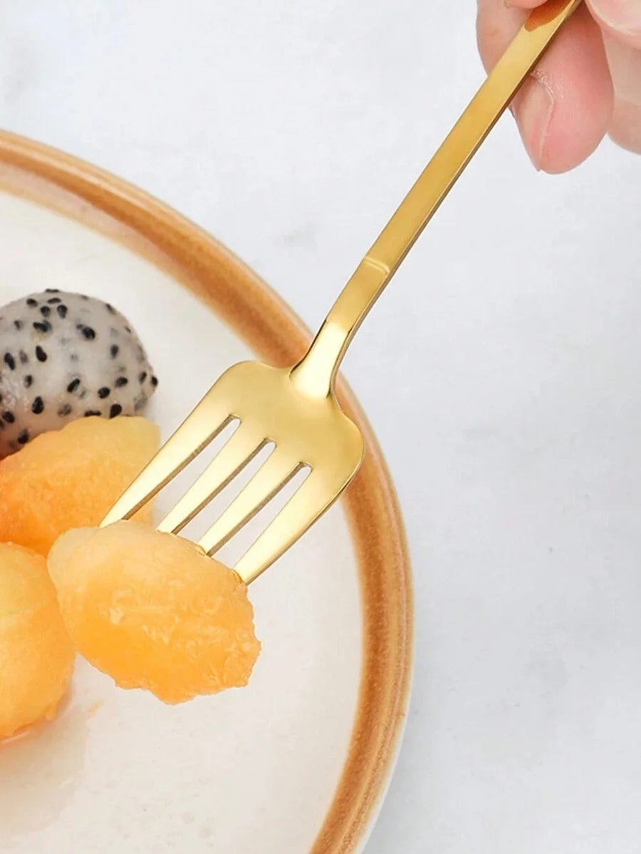 4 8 12 Piece Stainless Steel Dessert Fork Set | Shovel Shaped Small Fruit Fork for Parties