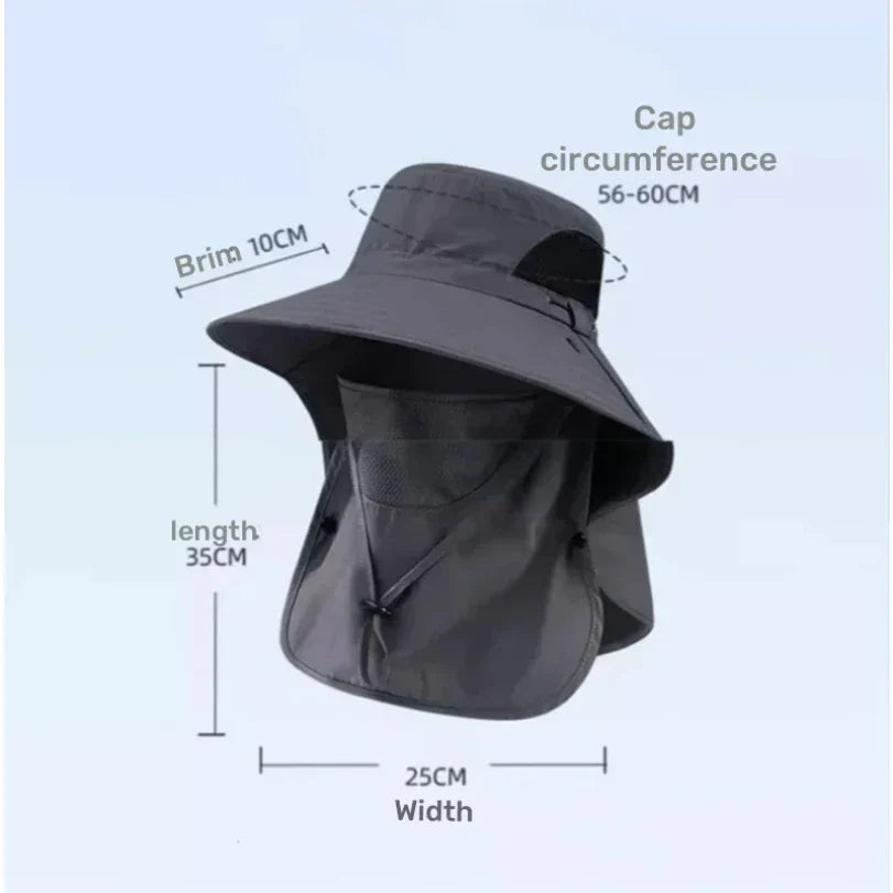 All-Season Outdoor Sun Hat | UV Protection Fishing Cap with Neck Flap