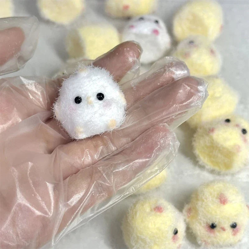 2pcs Miniature Slow Rebound Relief Squeeze Toys | Sticky TPR Mini Chick Stress Relief Fidget Toy