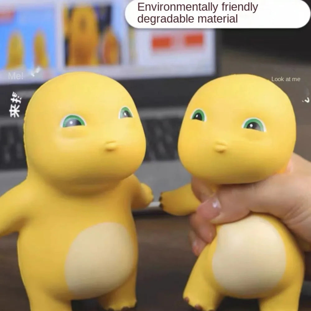 Funny Kiss Milk Dinosaur Squeeze Toy | Cute Yellow Nailong Kawaii Stress Relief Doll
