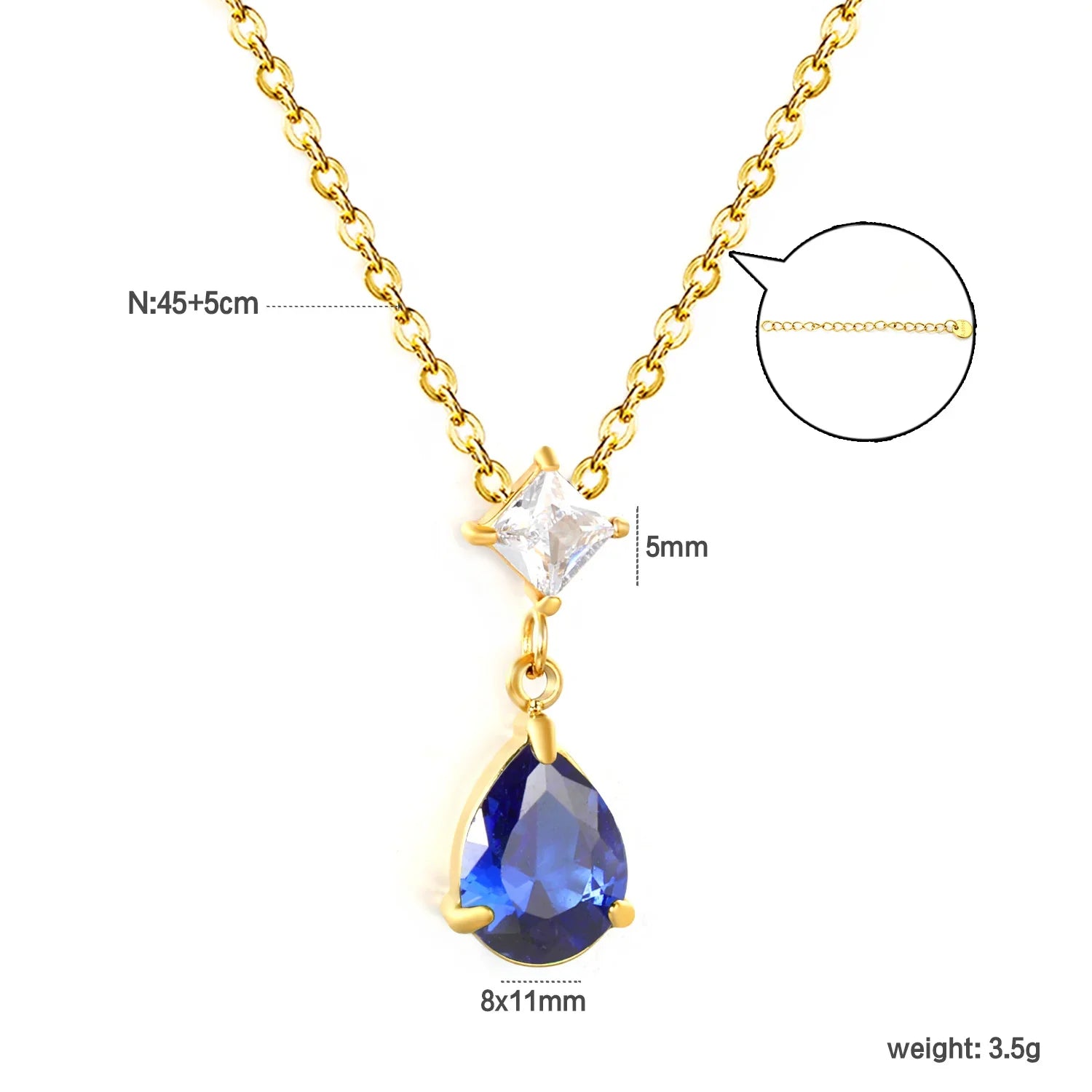 Teardrop Necklace Waterdrop Pendant | Minimalist Stainless Steel Jewelry for Women