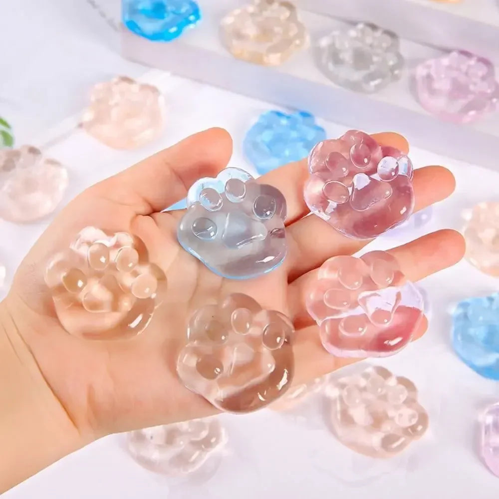 Taba Squishy Bow Cat Paw Fidget Toys | Cute Pink Cat Foot Slow Rebound Toy