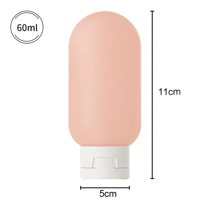 60ml Silicone Travel Bottles Set | Refillable TSA Approved Airplane Toiletries Kit