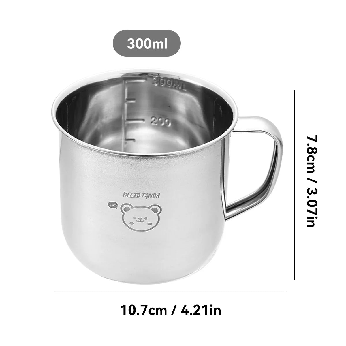 Stainless Steel Kids Water Cup with Handle | 300ml Anti-Scald Mini Mug