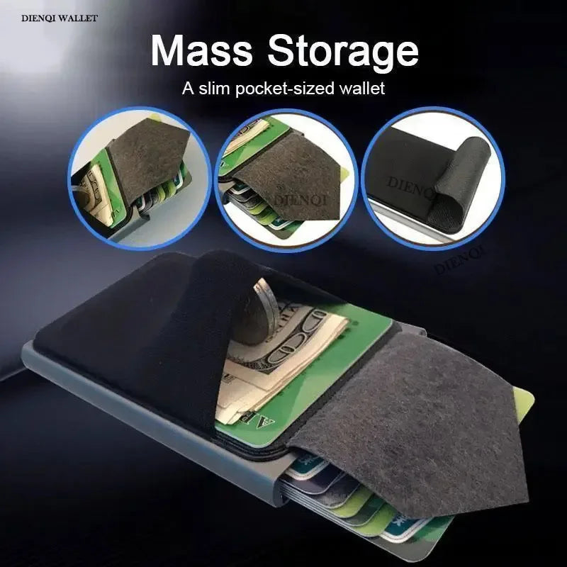 DIENQI RFID Credit Card Holder | Slim Pop-Up Metal Wallet