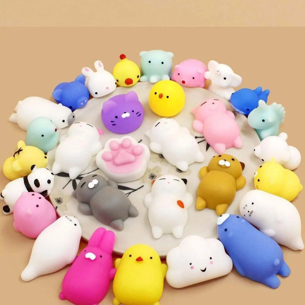 30 PCS Pinch the Joyful Animal Toy Set | Squeeze Stress Relief Fidget Toys for Kids and Adults