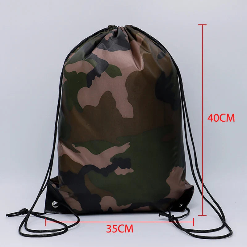 Outdoor Sport Camouflage Backpack | Waterproof Drawstring Bag for Gym, Travel, Camping, Hiking, Marathon, Football, Basketball
