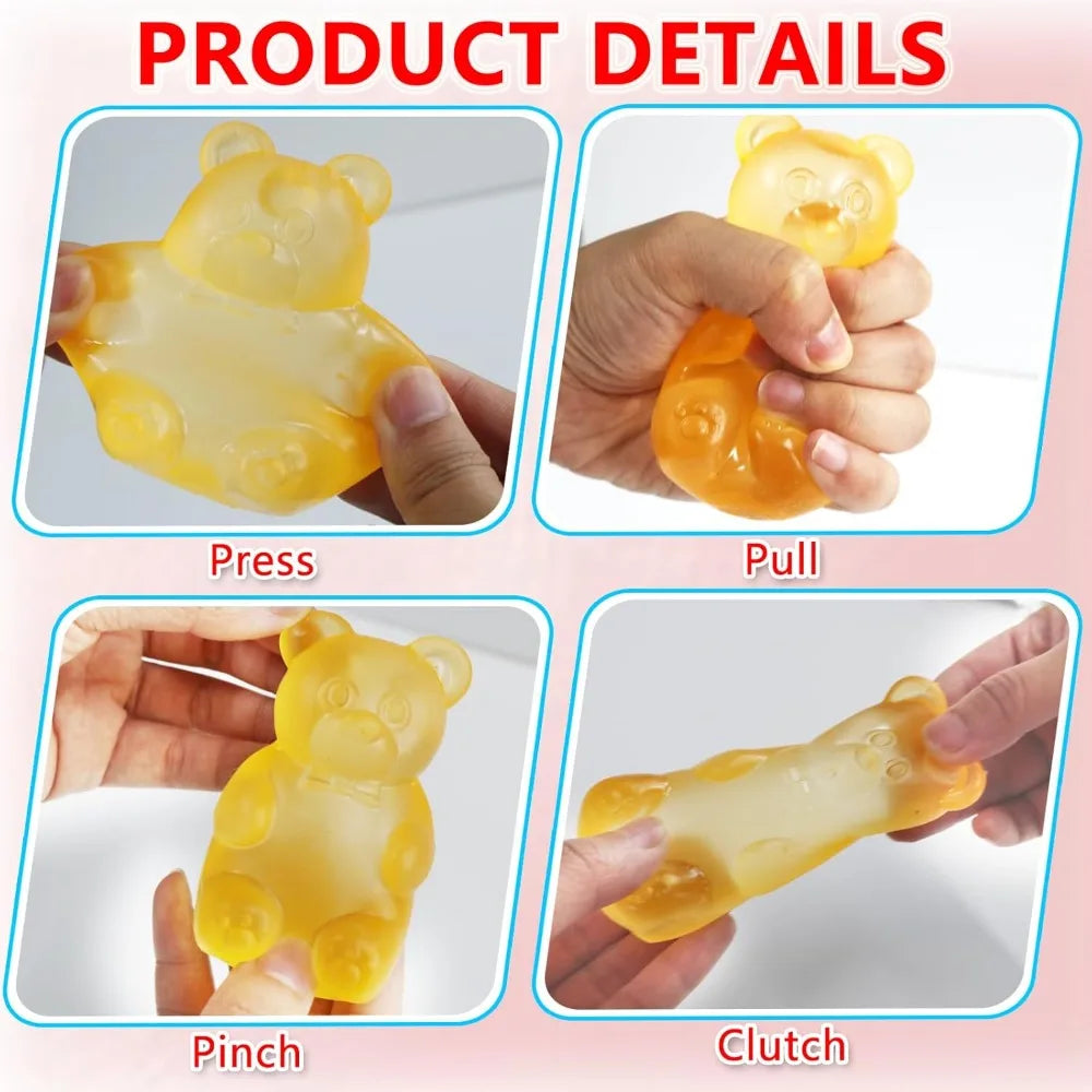 Squishy Mini Cute Bear Maltose Squeeze Toy | Stress Relief Fidget Sensory Toy for Kids and Adults