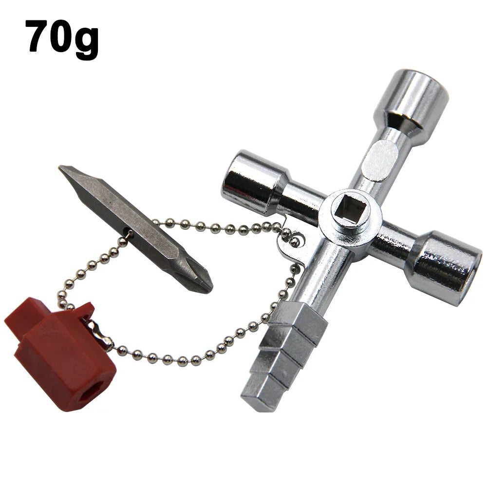 4in1 Silver Key Wrench Set | Electrical Elevator Control Cabinet Valve Inner Triangle Quadrangle Screwdriver Tool