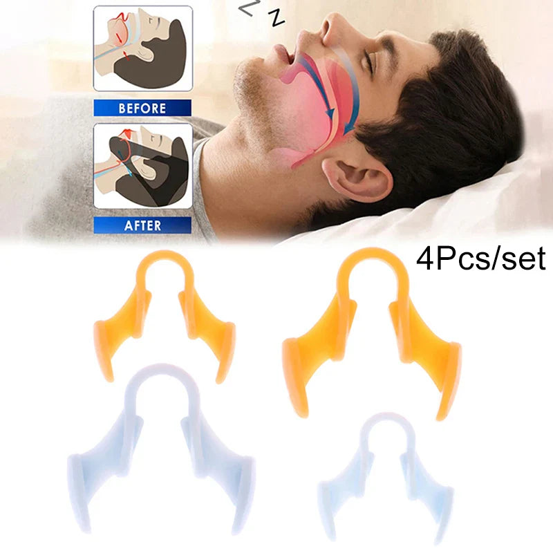 4 Pcs Silicone Anti Snoring Nose Clip | Sleep Aid Snore Prevention Gadget