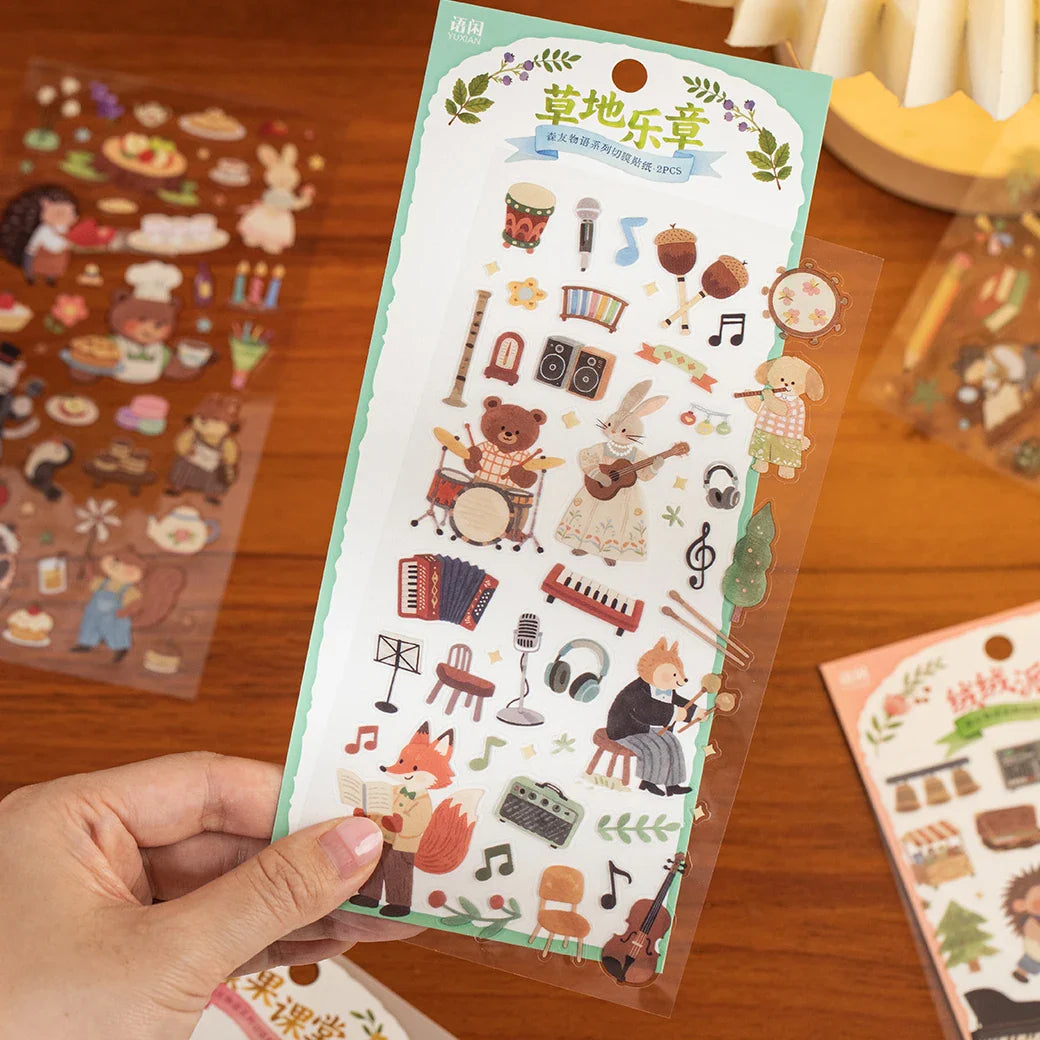 3Packs PET Cartoon Die-Cut Stickers | Fun Decorative Journal Sticker Set