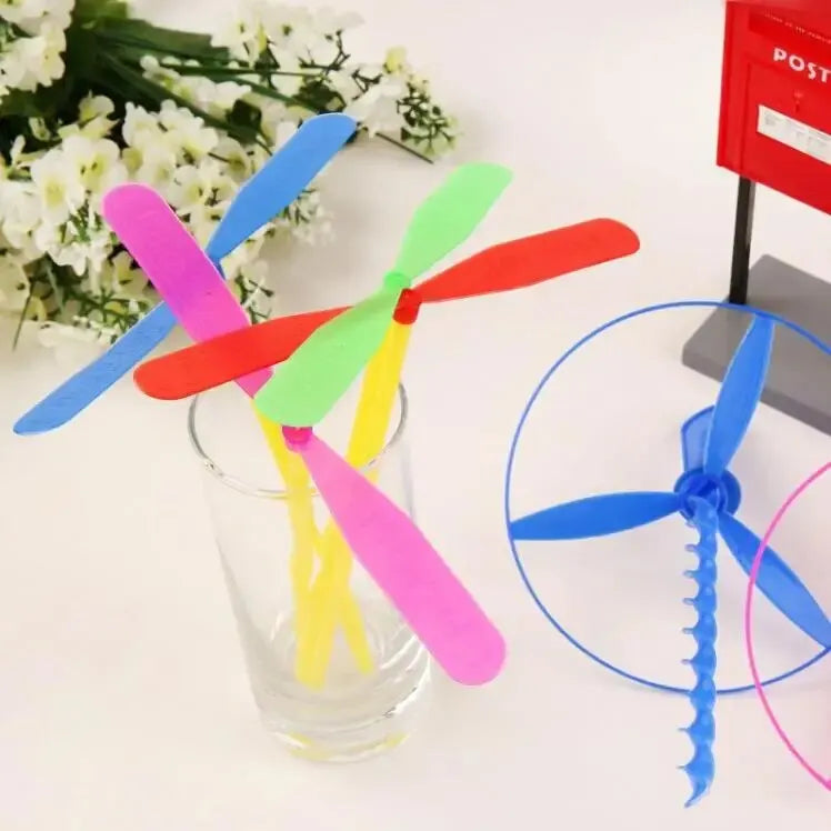 Plastic Bamboo Dragonfly Outdoor Toy | Flying Arrow Propeller Toy for Kids