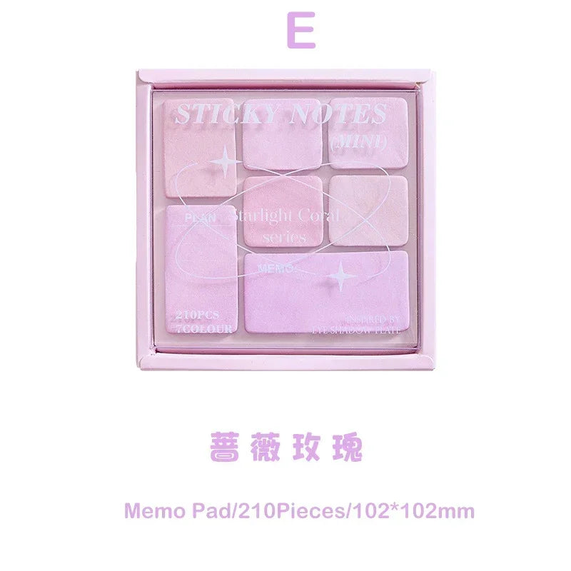 Colorful Aesthetic Sticky Notes | 210pcs Memo Pad Set for Scrapbooking