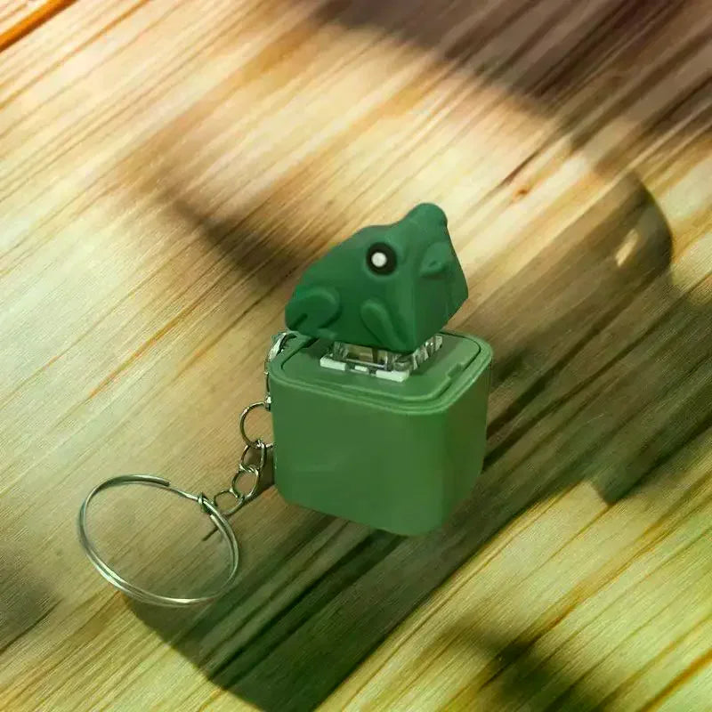 Funny Croaking Frog Duck Keychain | Rechargeable Fidget Clicker with LED Light