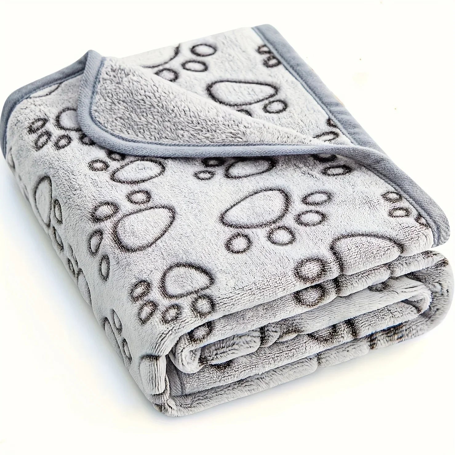 Ultra-Soft Paw Print Dog Blanket | Cozy Machine Washable Pet Bed Pad