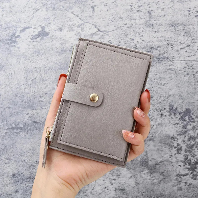 Ultra-Thin PU Leather Wallet for Women | Cute Simple Student Card Purse