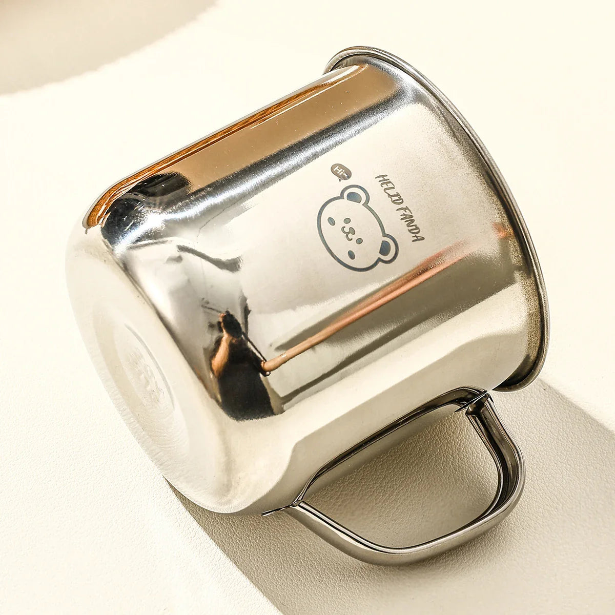 Stainless Steel Kids Water Cup with Handle | 300ml Anti-Scald Mini Mug
