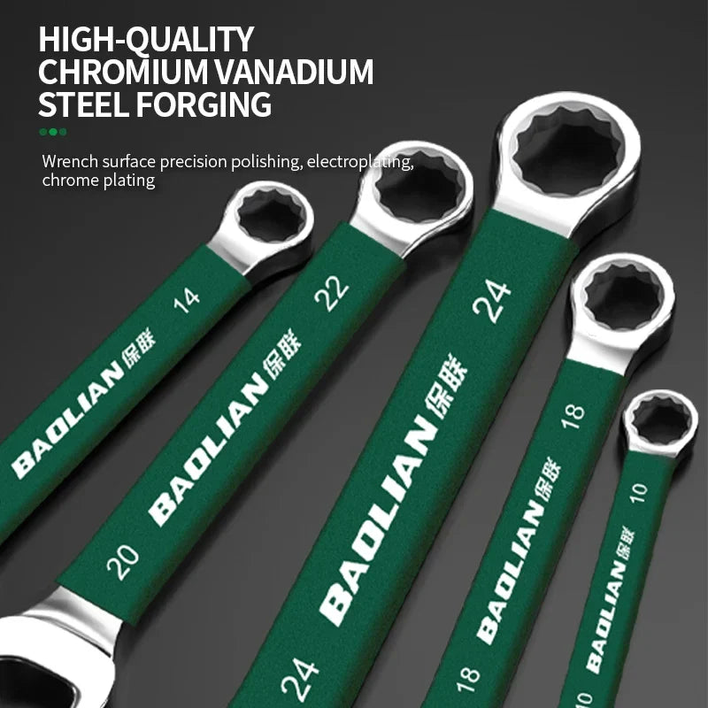 BaoLian Durable Wrench Set 6-19mm | Two-Way Open Combination Wrench for Auto Repair