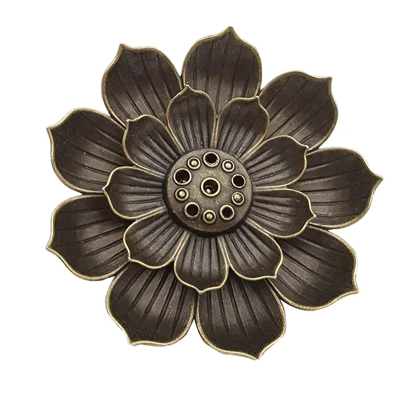 Porous Lotus Incense Holder Tray | Zen Metal Sandalwood Incense Burner Plate