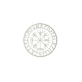 Viking Protection Runes Vegvisir Compass Talisman Red Vinyl Decal | Car and Laptop Decorative Sticker