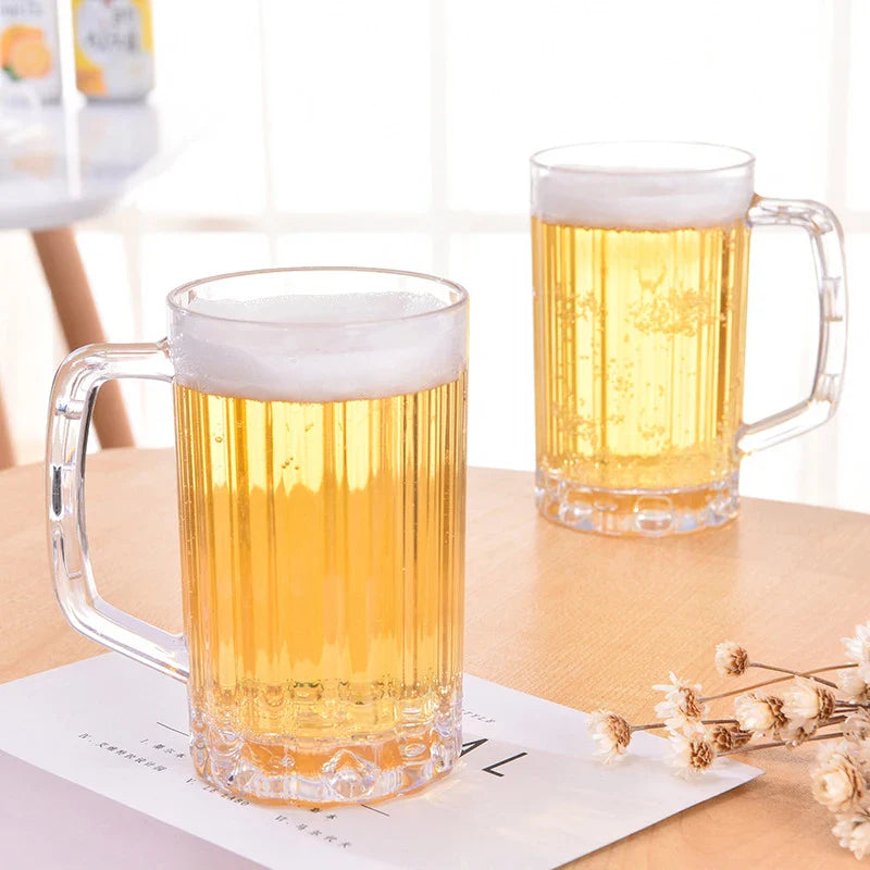 500ML Transparent Beer Mug | Unbreakable Plastic Cup for Drinks
